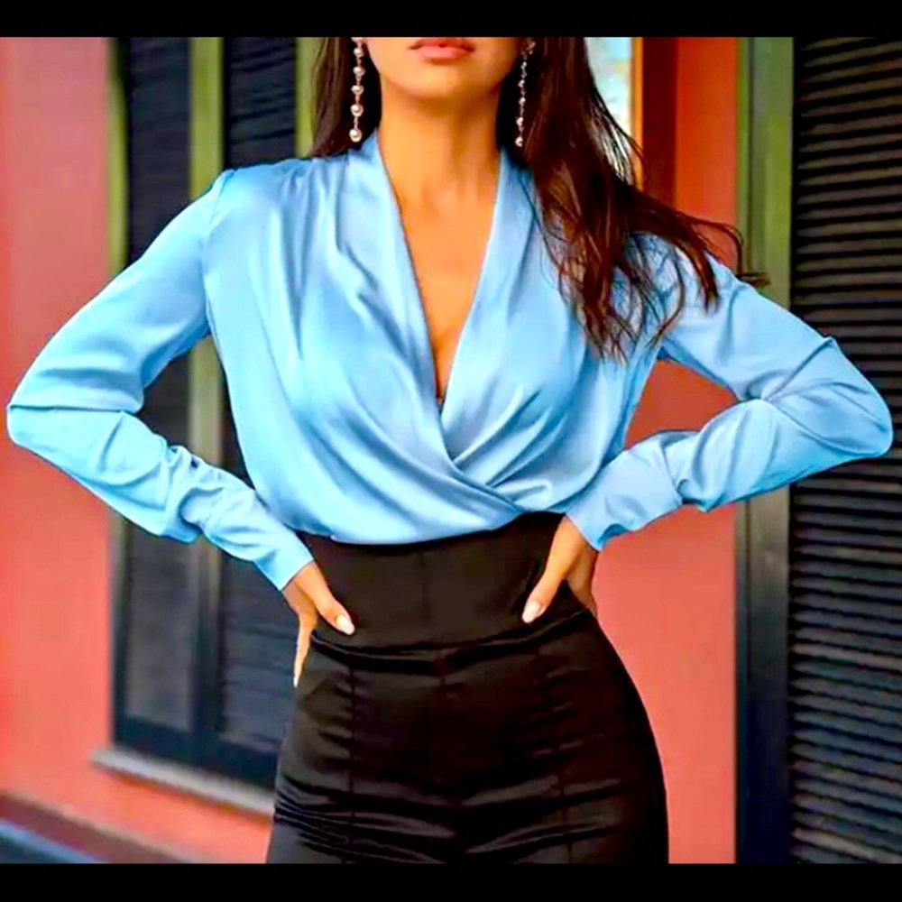 Plus Size Satin Blouse